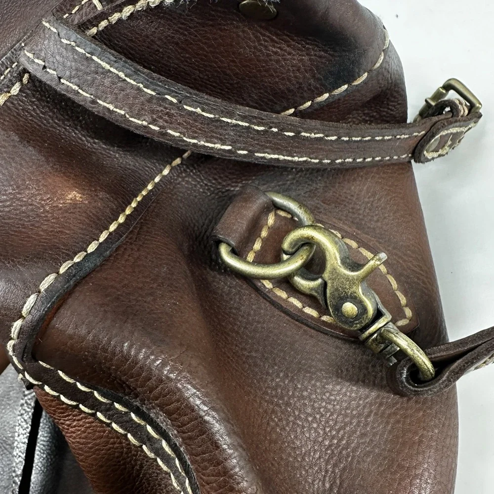 JEAN SHOP Leather Satchel Bag Distressed Large Messenger Tote New York